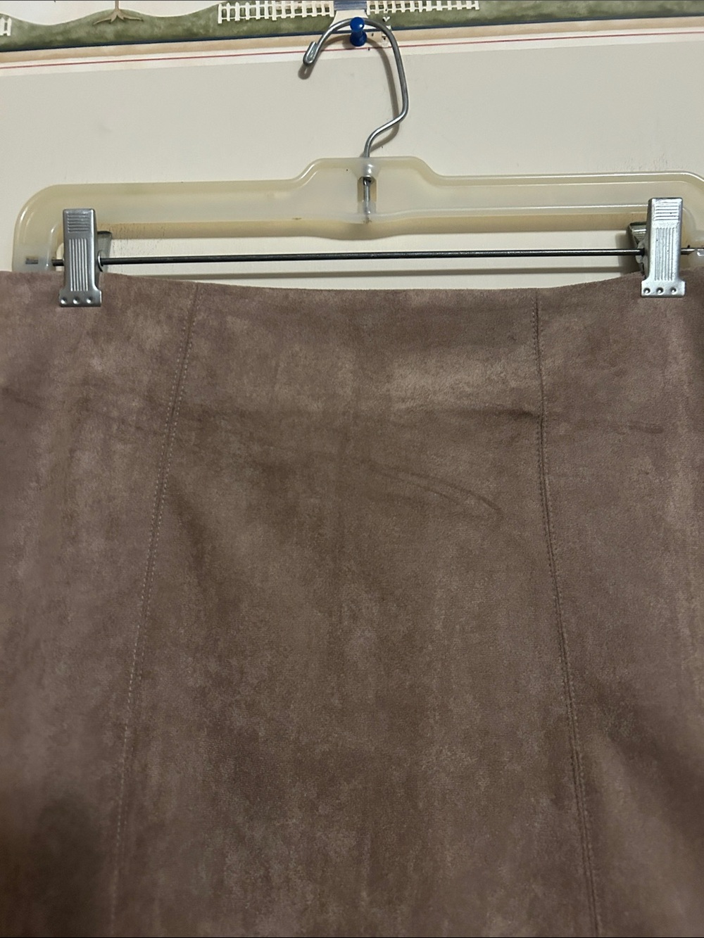 She & Sky soft suede-look mini skirt new with tag side zipper front slits size M - Picture 2 of 5